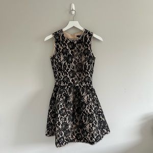 H&M Tan Black Lace Dress Size 6